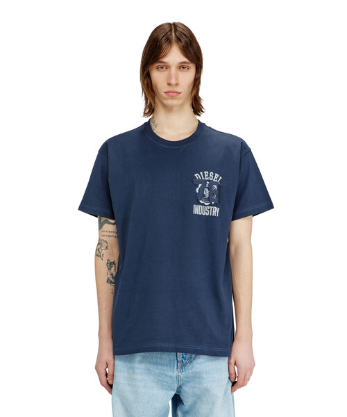 DIESEL(ディーゼル)の「メンズ Tシャツ T-NORM-V14(Tシャツ/カットソー・メンズ・ブルー系その他/ホワイト・LARGE/SMALL/MEDIUM/X-LARGE/XX-LARGE/X-SMALL/XXX-LARGE)」の2枚目の写真