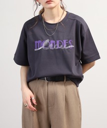 EGLANTINE スパンコール重ねロゴ半袖カットソー
