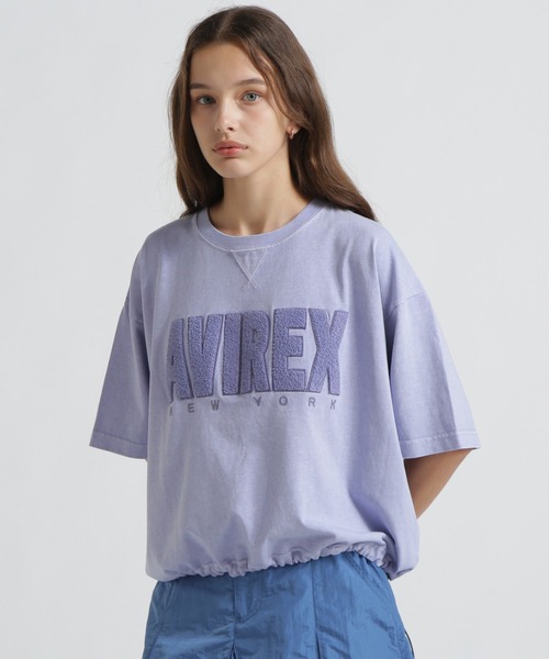 AVIREX(アヴィレックス)の「《直営店限定》FADE WASH SAGARA LOGO T-SHIRT(Tシャツ/カットソー・レディース・パープル/ライトグレー/オフホワイト/チャコールグレー・F)」の2枚目の写真