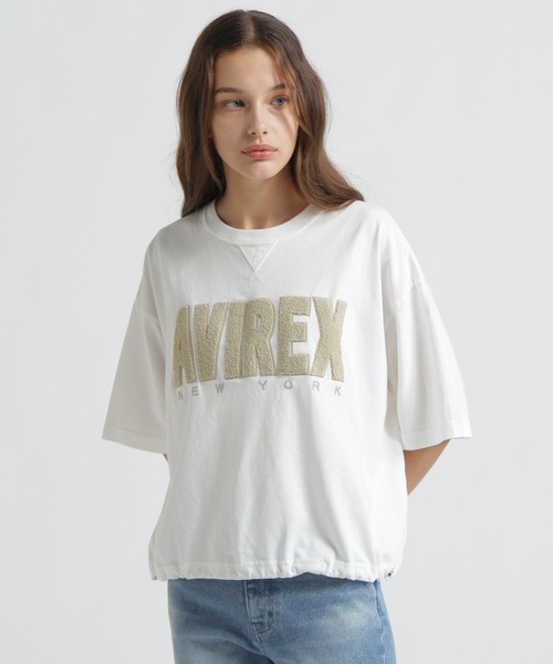 AVIREX(アヴィレックス)の「《直営店限定》FADE WASH SAGARA LOGO T-SHIRT(Tシャツ/カットソー・レディース・パープル/ライトグレー/オフホワイト/チャコールグレー・F)」の3枚目の写真