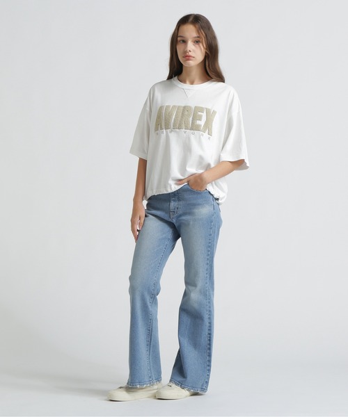 AVIREX(アヴィレックス)の「《直営店限定》FADE WASH SAGARA LOGO T-SHIRT(Tシャツ/カットソー・レディース・パープル/ライトグレー/オフホワイト/チャコールグレー・F)」の14枚目の写真