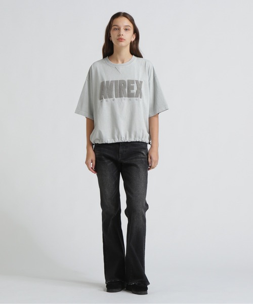 AVIREX(アヴィレックス)の「《直営店限定》FADE WASH SAGARA LOGO T-SHIRT(Tシャツ/カットソー・レディース・パープル/ライトグレー/オフホワイト/チャコールグレー・F)」の20枚目の写真