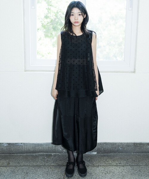 Bshop(ビショップ)の「eunoia | チューリップ コンビ ロングスカート WOMEN(スカート・レディース・ブラック・ONE)」の4枚目の写真
