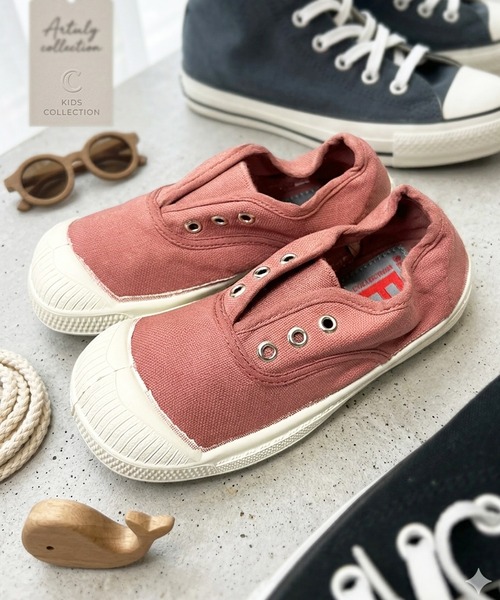 BENSIMON（ベンシモン）の「【BENSIMON】ベンシモン BENSIMON キッズ 子供用 100%キャンバス エリーアンファン スニーカー（スニーカー・キッズ・スモークピンク/ライトインディゴブルー/マスタード・15.0cm/16.0cm）」の3枚目の写真