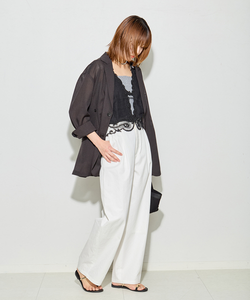 journal standard L'essage（ジャーナルスタンダードレサージュ）の「《追加》【MAURIZIO MYKONOS/マウリツィオ ミコノス】 TOP：ブラウス（シャツ/ブラウス・レディース・ブラック/ホワイト・MEDIUM）」の4枚目の写真