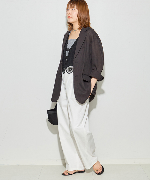 journal standard L'essage（ジャーナルスタンダードレサージュ）の「《追加》【MAURIZIO MYKONOS/マウリツィオ ミコノス】 TOP：ブラウス（シャツ/ブラウス・レディース・ブラック/ホワイト・MEDIUM）」の5枚目の写真