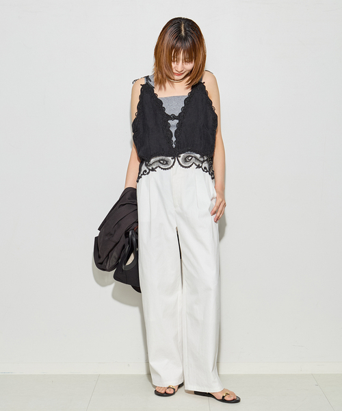 journal standard L'essage（ジャーナルスタンダードレサージュ）の「《追加》【MAURIZIO MYKONOS/マウリツィオ ミコノス】 TOP：ブラウス（シャツ/ブラウス・レディース・ブラック/ホワイト・MEDIUM）」の6枚目の写真