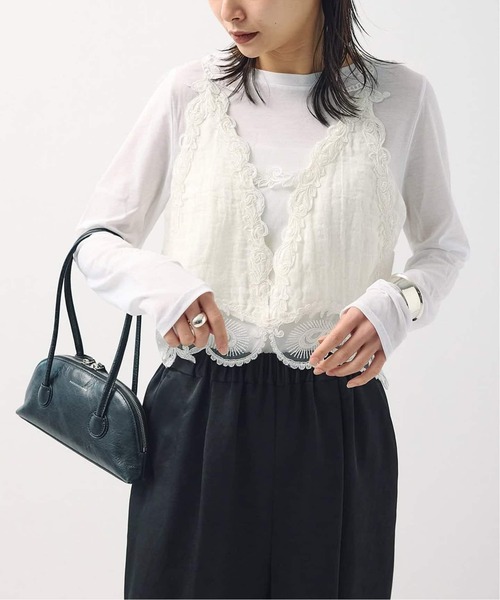 journal standard L'essage（ジャーナルスタンダードレサージュ）の「《追加》【MAURIZIO MYKONOS/マウリツィオ ミコノス】 TOP：ブラウス（シャツ/ブラウス・レディース・ブラック/ホワイト・MEDIUM）」の12枚目の写真