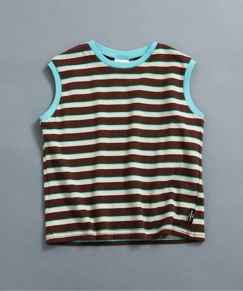 BREEZE（ブリーズ）の「【WEB限定】レトロ総柄&ボーダータンクトップ（タンクトップ・キッズ・ブラック/ブルー/オフホワイト/ターコイズブルー/ブラウン/ピンク/サーモンピンク/チャコール/オレンジ/イエロー・100/110/120/130/140/90）」の4枚目の写真