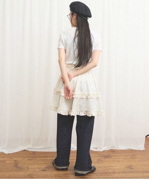 fig London(フィグロンドン)の「pure satin apron(スカート・レディース・ブラック/ホワイト・FREE)」の16枚目の写真