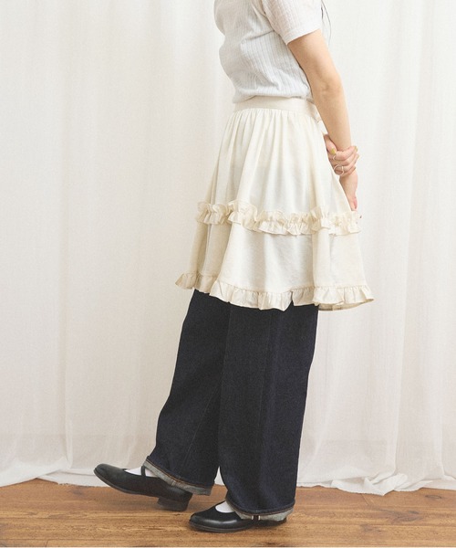 fig London(フィグロンドン)の「pure satin apron(スカート・レディース・ブラック/ホワイト・FREE)」の18枚目の写真