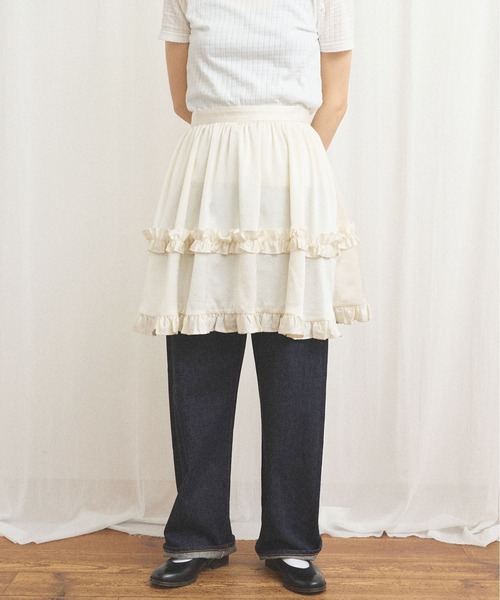 fig London(フィグロンドン)の「pure satin apron(スカート・レディース・ブラック/ホワイト・FREE)」の19枚目の写真