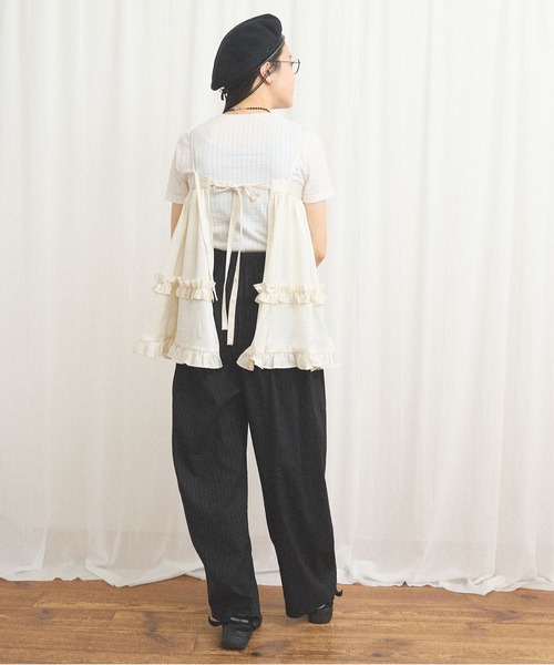 fig London(フィグロンドン)の「pure satin apron(スカート・レディース・ブラック/ホワイト・FREE)」の8枚目の写真