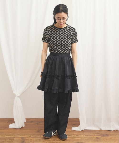 fig London(フィグロンドン)の「pure satin apron(スカート・レディース・ブラック/ホワイト・FREE)」の13枚目の写真
