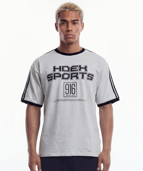 HDEX(エイチデックス)の「フリーリンガーオーバーサイズショートスリーブ (メランジェホワイト)(Tシャツ/カットソー・メンズ・ホワイト・MEDIUM/LARGE/X-LARGE/2XL)」の1枚目の写真