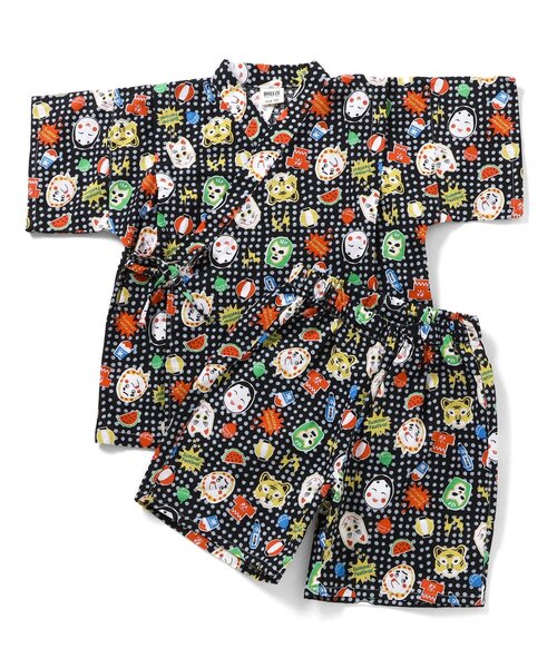 BREEZE(ブリーズ)の「すっぽり着られる BOYS甚平(浴衣・キッズ・ブラック/アイボリー/ブルー/オフホワイト/ブラウン/レッド/ネイビー/オレンジ・80/90/100/110/120/130/140)」の6枚目の写真