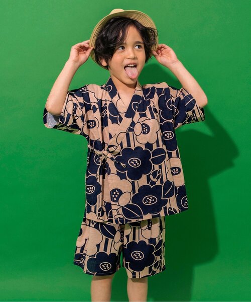 BREEZE(ブリーズ)の「すっぽり着られる BOYS甚平(浴衣・キッズ・ブラック/アイボリー/ブルー/オフホワイト/ブラウン/レッド/ネイビー/オレンジ・80/90/100/110/120/130/140)」の5枚目の写真