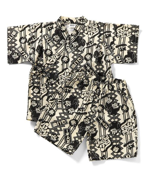 BREEZE(ブリーズ)の「すっぽり着られる BOYS甚平(浴衣・キッズ・ブラック/アイボリー/ブルー/オフホワイト/ブラウン/レッド/ネイビー/オレンジ・80/90/100/110/120/130/140)」の2枚目の写真