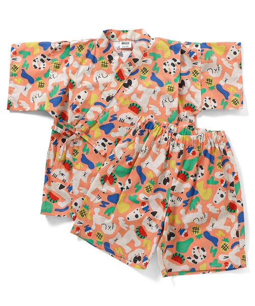 BREEZE(ブリーズ)の「すっぽり着られる BOYS甚平(浴衣・キッズ・ブラック/アイボリー/ブルー/オフホワイト/ブラウン/レッド/ネイビー/オレンジ・80/90/100/110/120/130/140)」の1枚目の写真