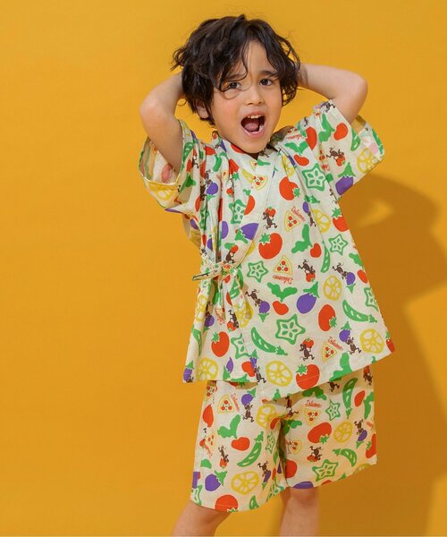 BREEZE(ブリーズ)の「すっぽり着られる BOYS甚平(浴衣・キッズ・ブラック/アイボリー/ブルー/オフホワイト/ブラウン/レッド/ネイビー/オレンジ・80/90/100/110/120/130/140)」の3枚目の写真