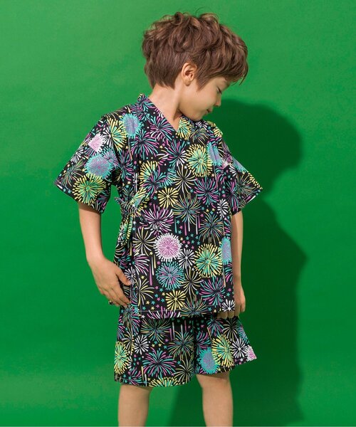 BREEZE(ブリーズ)の「すっぽり着られる BOYS甚平(浴衣・キッズ・ブラック/アイボリー/ブルー/オフホワイト/ブラウン/レッド/ネイビー/オレンジ・80/90/100/110/120/130/140)」の4枚目の写真