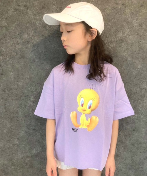 Universal Style Wear（ユニバーサルスタイルウェア）の「トゥイーティー 半袖Tシャツ（Tシャツ/カットソー・キッズ・モカ/ミント/杢グレー/オフホワイト/チャコールグレー/ラベンダー・140cm/150cm/120cm/130cm/160cm）」の6枚目の写真
