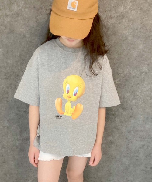 Universal Style Wear（ユニバーサルスタイルウェア）の「トゥイーティー 半袖Tシャツ（Tシャツ/カットソー・キッズ・モカ/ミント/杢グレー/オフホワイト/チャコールグレー/ラベンダー・140cm/150cm/120cm/130cm/160cm）」の3枚目の写真