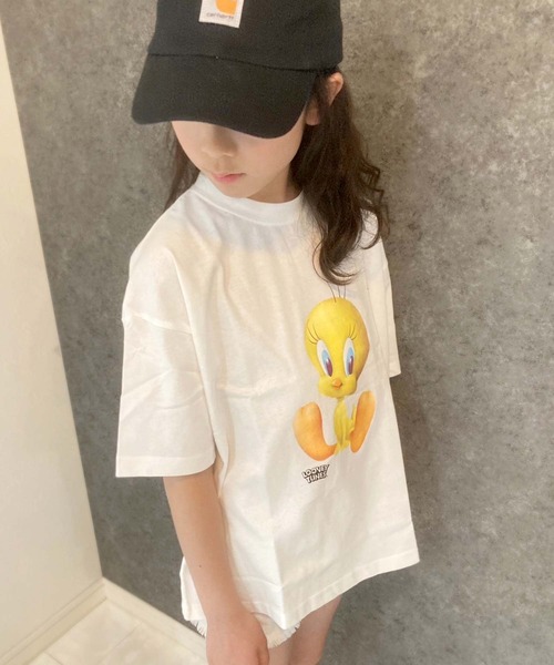 Universal Style Wear（ユニバーサルスタイルウェア）の「トゥイーティー 半袖Tシャツ（Tシャツ/カットソー・キッズ・モカ/ミント/杢グレー/オフホワイト/チャコールグレー/ラベンダー・140cm/150cm/120cm/130cm/160cm）」の2枚目の写真