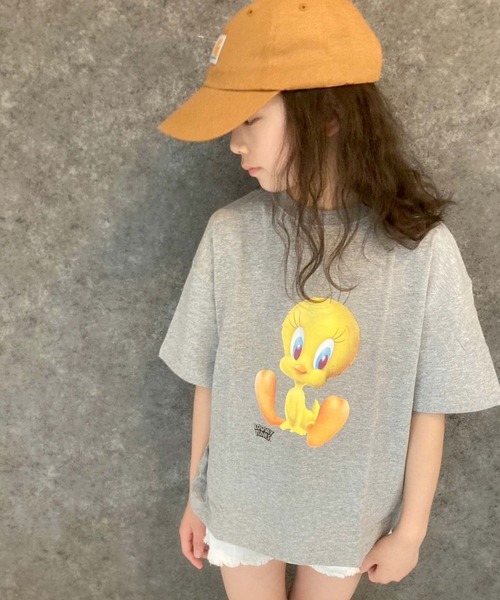 Universal Style Wear（ユニバーサルスタイルウェア）の「トゥイーティー 半袖Tシャツ（Tシャツ/カットソー・キッズ・モカ/ミント/杢グレー/オフホワイト/チャコールグレー/ラベンダー・140cm/150cm/120cm/130cm/160cm）」の5枚目の写真