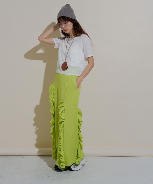 bohmal（ボマール）の「前後2wayシアーTシャツ（Tシャツ/カットソー・レディース・ライム/ホワイト/ブラック/ブルー・LL～3L/M-L）」の22枚目の写真