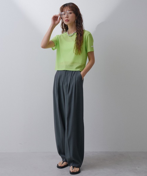 bohmal（ボマール）の「前後2wayシアーTシャツ（Tシャツ/カットソー・レディース・ライム/ホワイト/ブラック/ブルー・LL～3L/M-L）」の11枚目の写真