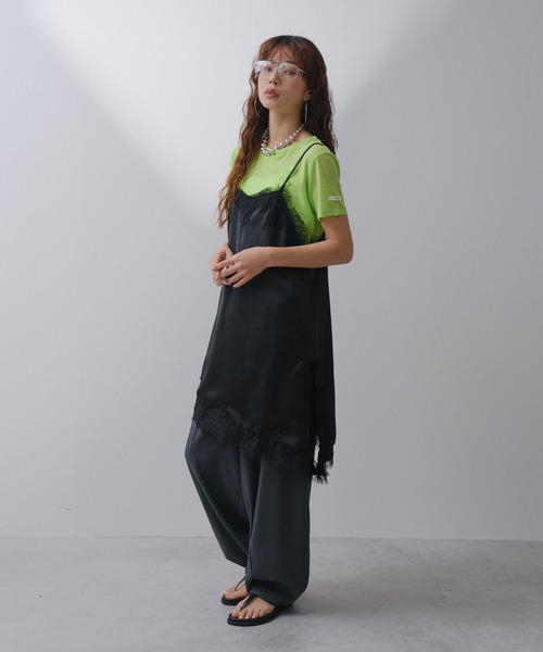 bohmal（ボマール）の「前後2wayシアーTシャツ（Tシャツ/カットソー・レディース・ライム/ホワイト/ブラック/ブルー・LL～3L/M-L）」の5枚目の写真