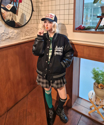 CREAM SODA LAB（クリームソーダラボ）の「シーアルエスディーエル ロゴバスティジャケット ブラック（ライダースジャケット）」