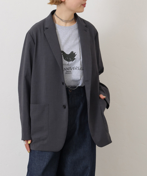 JOURNAL STANDARD LUXE（ジャーナルスタンダード　ラックス）の「トロピカルジャケット（その他アウター・レディース・チャコールグレー/ブラック・FREE）」の2枚目の写真