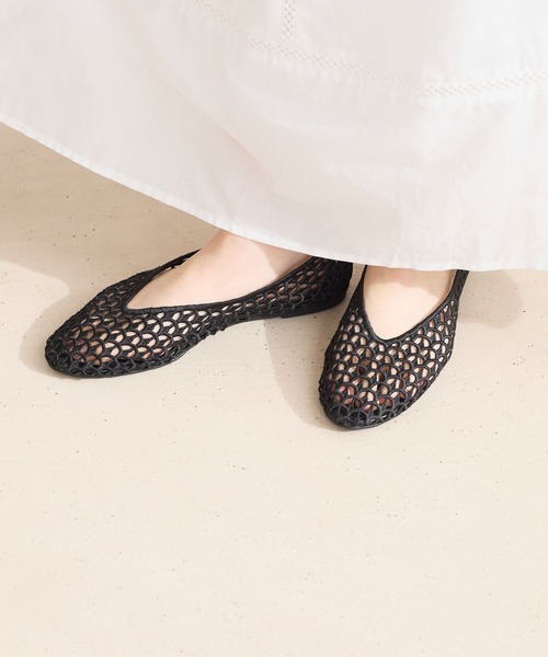 Andemiu（アンデミュウ）の「ラウンドメッシュフラットシューズ634249（その他シューズ・レディース・レッド/アイボリー/ブラック・MEDIUM/SMALL）」の5枚目の写真