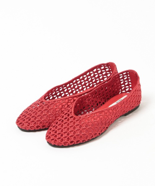 Andemiu（アンデミュウ）の「ラウンドメッシュフラットシューズ634249（その他シューズ・レディース・レッド/アイボリー/ブラック・MEDIUM/SMALL）」の9枚目の写真