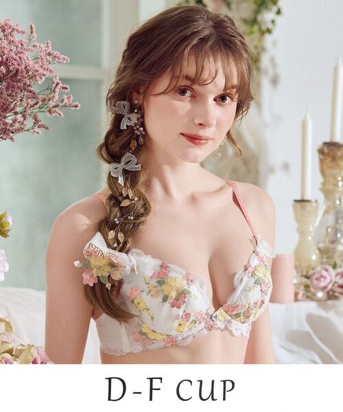 Risa Magli(リサマリ)の「ダニエラ ブラジャー (D-F) <V Make Type>(ブラジャー・レディース・ブルー/ベビーピンク/ホワイト・E75/E70/E65/D80/D75/D70/D65/F80/F75/F70/F65/E80)」の1枚目の写真