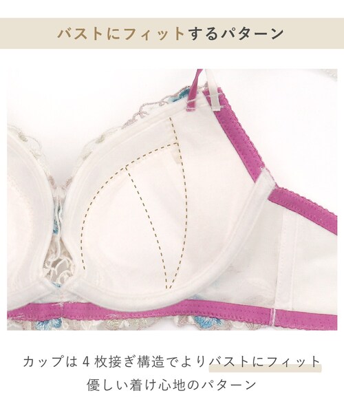 Risa Magli(リサマリ)の「ダニエラ ブラジャー (D-F) <V Make Type>(ブラジャー・レディース・ブルー/ベビーピンク/ホワイト・E75/E70/E65/D80/D75/D70/D65/F80/F75/F70/F65/E80)」の10枚目の写真