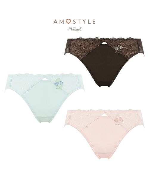 AMOSTYLE BY Triumph(アモスタイルバイトリンプ)の「サニタリー(レギュラー) ヴィーナスエア AMST1544 SAN.Hikini JX(ショーツ・レディース・ダークブラウン/ライトブルー/ライトピンク・L/M)」の4枚目の写真