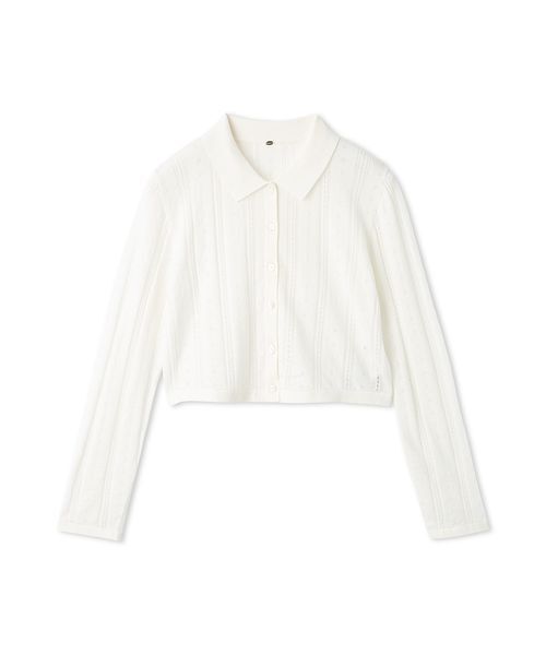 SNIDEL(スナイデル)の「カラーテクスチャードニットカーディガン(カーディガン/ボレロ・レディース・グレー/ホワイト/グリーン・F)」の1枚目の写真