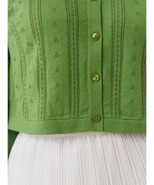 SNIDEL(スナイデル)の「カラーテクスチャードニットカーディガン(カーディガン/ボレロ・レディース・グレー/ホワイト/グリーン・F)」の13枚目の写真