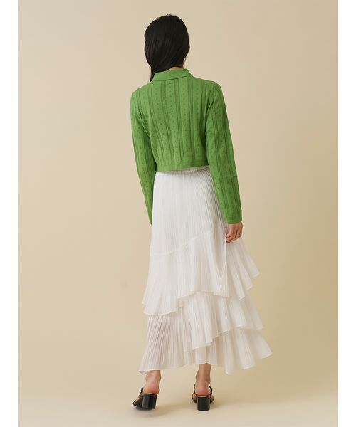 SNIDEL(スナイデル)の「カラーテクスチャードニットカーディガン(カーディガン/ボレロ・レディース・グレー/ホワイト/グリーン・F)」の15枚目の写真