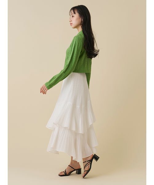 SNIDEL(スナイデル)の「カラーテクスチャードニットカーディガン(カーディガン/ボレロ・レディース・グレー/ホワイト/グリーン・F)」の4枚目の写真