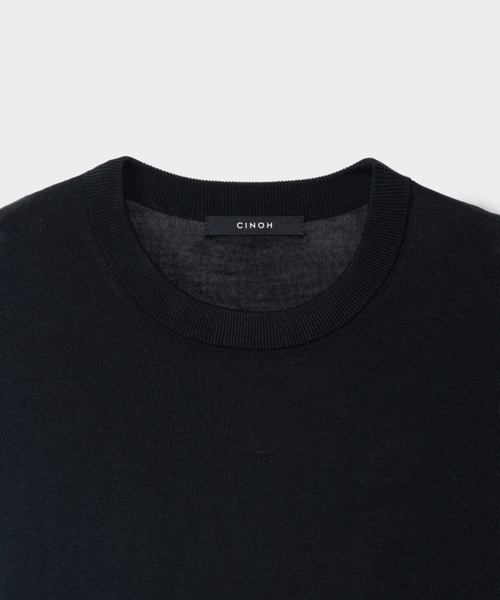 CINOH(チノ)の「SILK RELAXED TEE(ニット/セーター・メンズ・ブラック/グレー・46)」の3枚目の写真