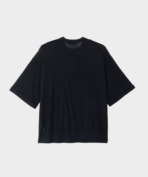 CINOH(チノ)の「SILK RELAXED TEE(ニット/セーター・メンズ・ブラック/グレー・46)」の5枚目の写真