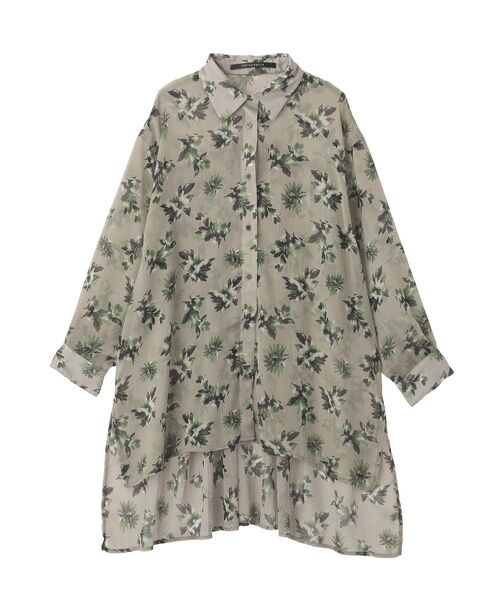YECCA VECCA(イェッカヴェッカ)の「フラワー柄シアーロングシャツ(シャツ/ブラウス・レディース・ブラック/ライトカーキ・FREE)」の17枚目の写真