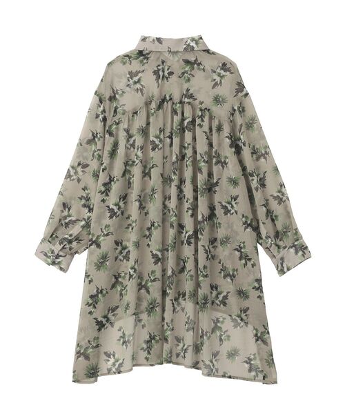 YECCA VECCA(イェッカヴェッカ)の「フラワー柄シアーロングシャツ(シャツ/ブラウス・レディース・ブラック/ライトカーキ・FREE)」の16枚目の写真