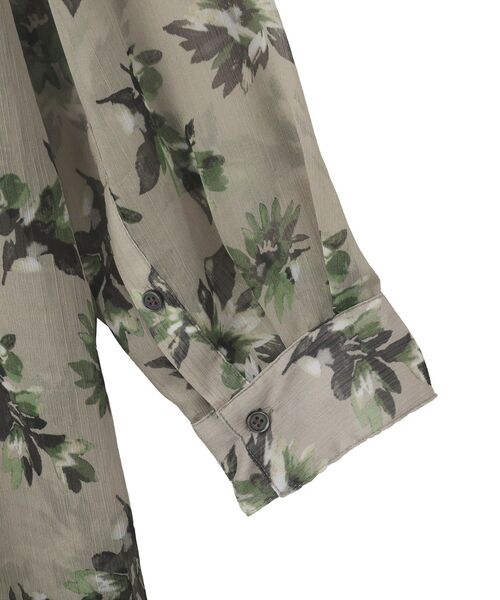 YECCA VECCA(イェッカヴェッカ)の「フラワー柄シアーロングシャツ(シャツ/ブラウス・レディース・ブラック/ライトカーキ・FREE)」の10枚目の写真