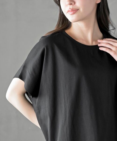 rps（アールピーエス）の「フレンチスリーブワイドコットンＴ（Tシャツ/カットソー・レディース・ブラック/オフホワイト/チャコールグレー/ブルー・フリー）」の17枚目の写真