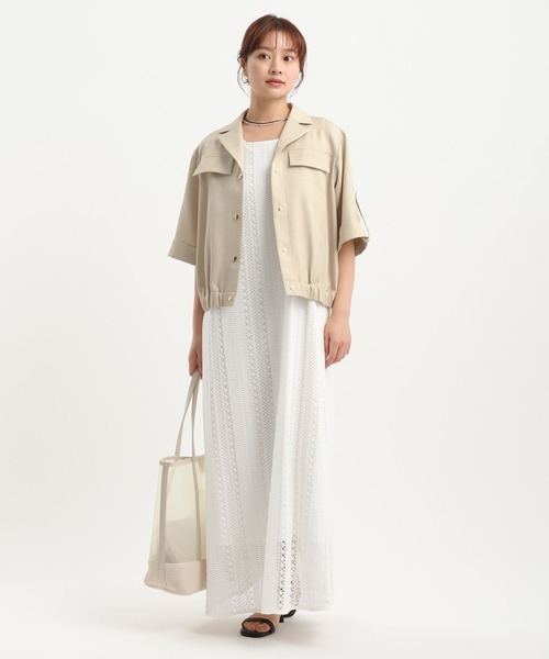 Andemiu(アンデミュウ)の「リネンライクシャツブルゾン656558(ブルゾン・レディース・ブラック/ベージュ・FREE)」の14枚目の写真